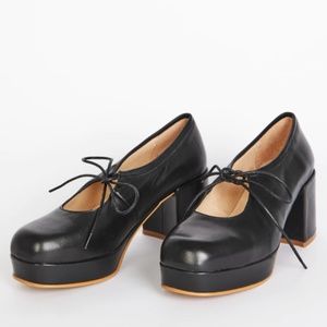 Intentionally Blank Serif Black Mary Jane Platforms